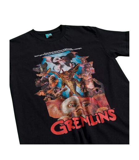 T-shirt Motif/style Rétro Adulte Noir Gremlins