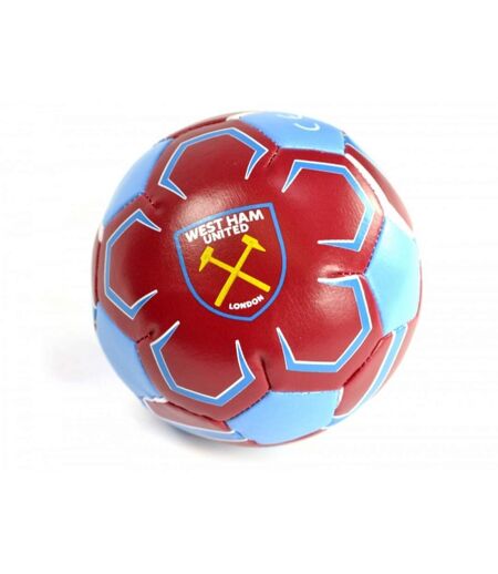West Ham FC Official 4 Inch Mini Soft Soccer Ball (Claret/Blue) (Mini) - UTBS743