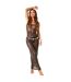 Robe Longue Bretelles Fines Motif/style Paillette Femme Noir Missy Empire-1
