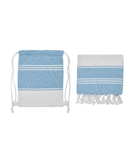 Hammam Towel Drawstring Bag Set One Size Turquoise MidOcean