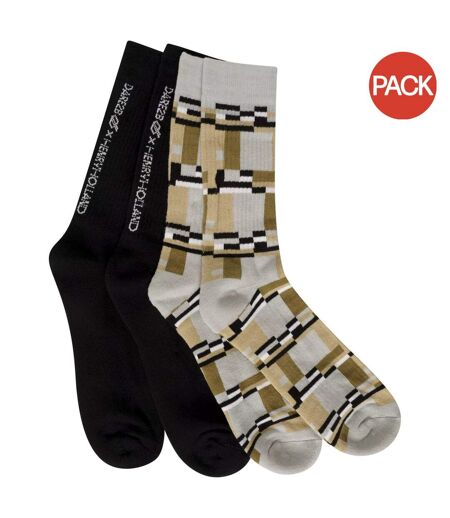 Pack of 2  Unisex adult henry holland socks set  black/beige/grey Dare 2B