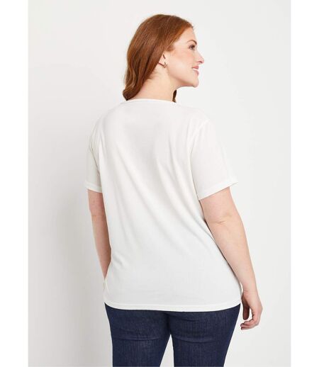 T-shirt col rond avec motif fleuri