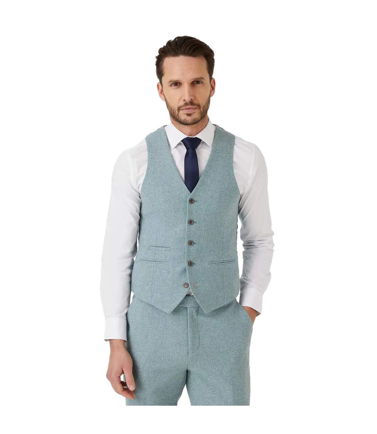 Burton Mens Tweed Slim Vest (Greenglow)