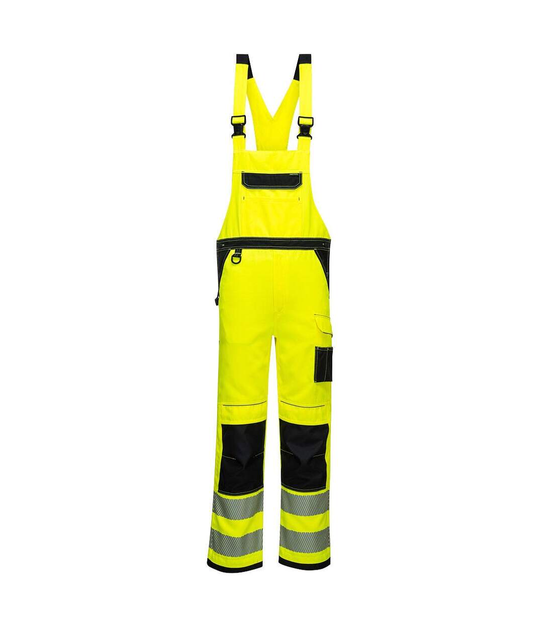 Mens pw3 hi-vis bib and brace overall yellow/black Portwest-1