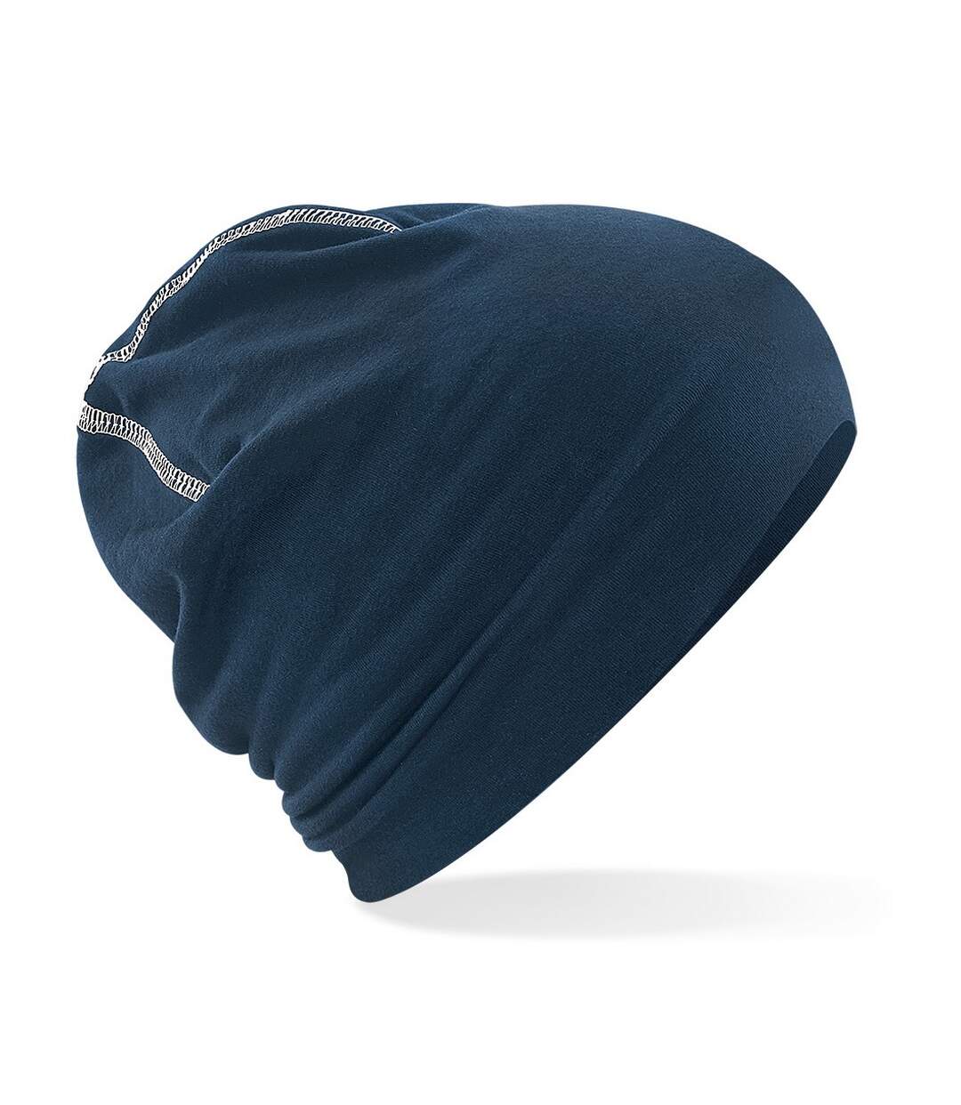 Bonnet hommes bleu marine/blanc Beechfield-1