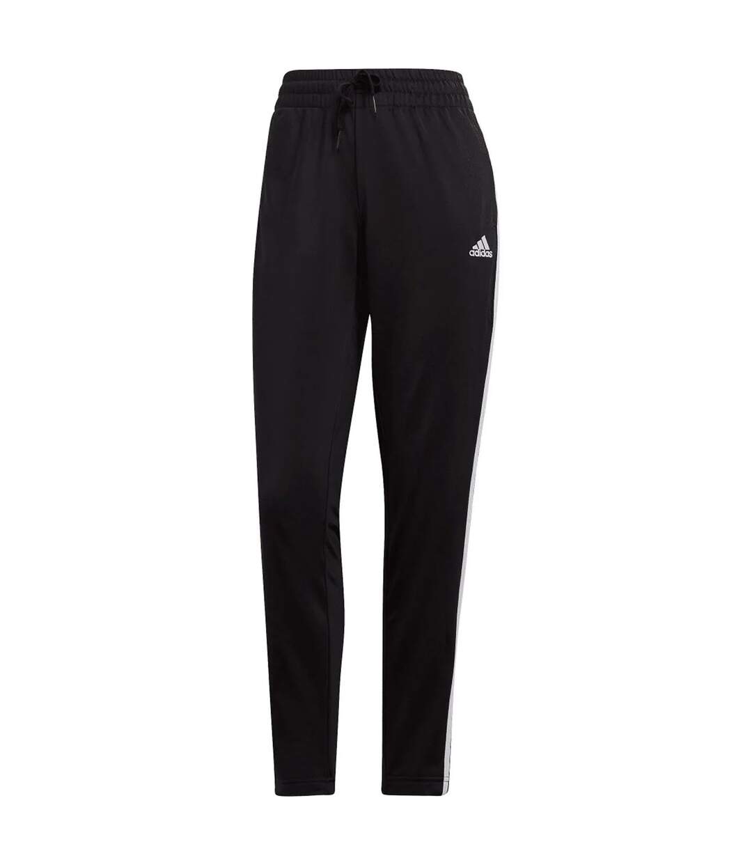 Womens/ladies Essentials Striped Tracksuit Black Adidas-3