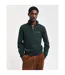 Mens Micro Textured Half Zip Sweatshirt Tartan Green Gant-1
