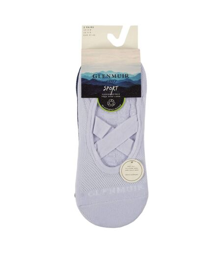 Glenmuir - Lot de 2 Chaussettes Femme Yoga Pilates Gym Basses