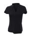 T-shirt À Manches Courtes Et Col Mandarin Femme Noir Kustom Kit-2