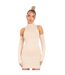 Robe Courte Motif/style Usé Femme Beige Gris Missy Empire-2