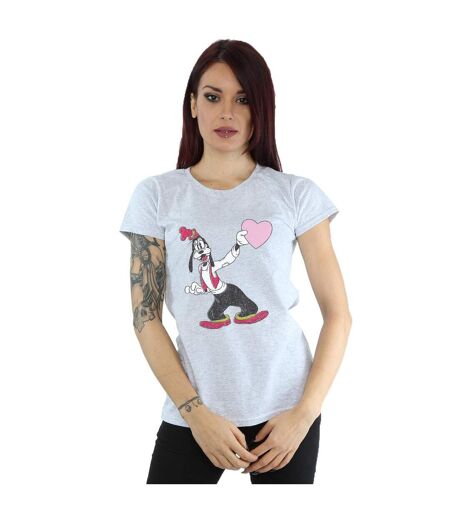 Disney T-Shirt coton Goofy Love Heart Femme/Ladies (Gris sportif) - UTBI32444