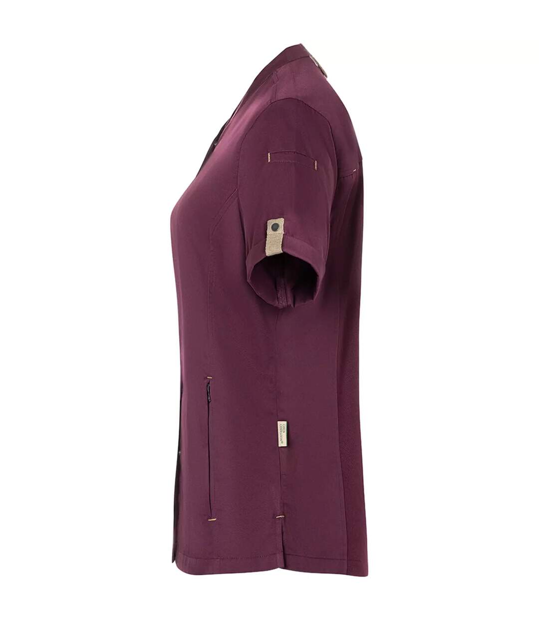 Womens/ladies Green-generation Short-sleeved Chef Jacket Aubergine Karlowsky-3
