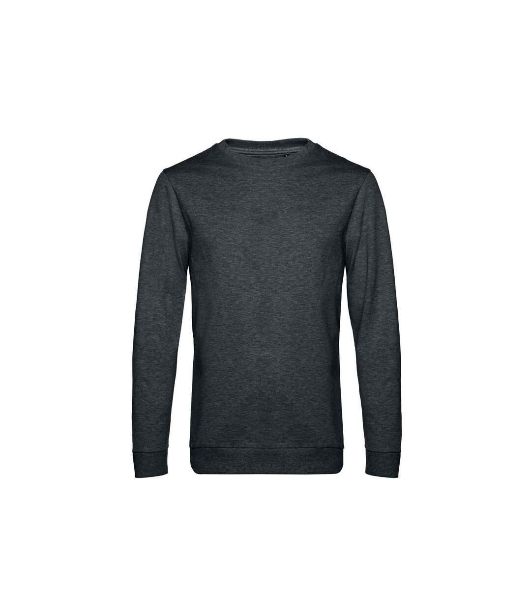 Sweatshirt À Manches Longues Pour Hommes Anthracite Chiné B&C-2
