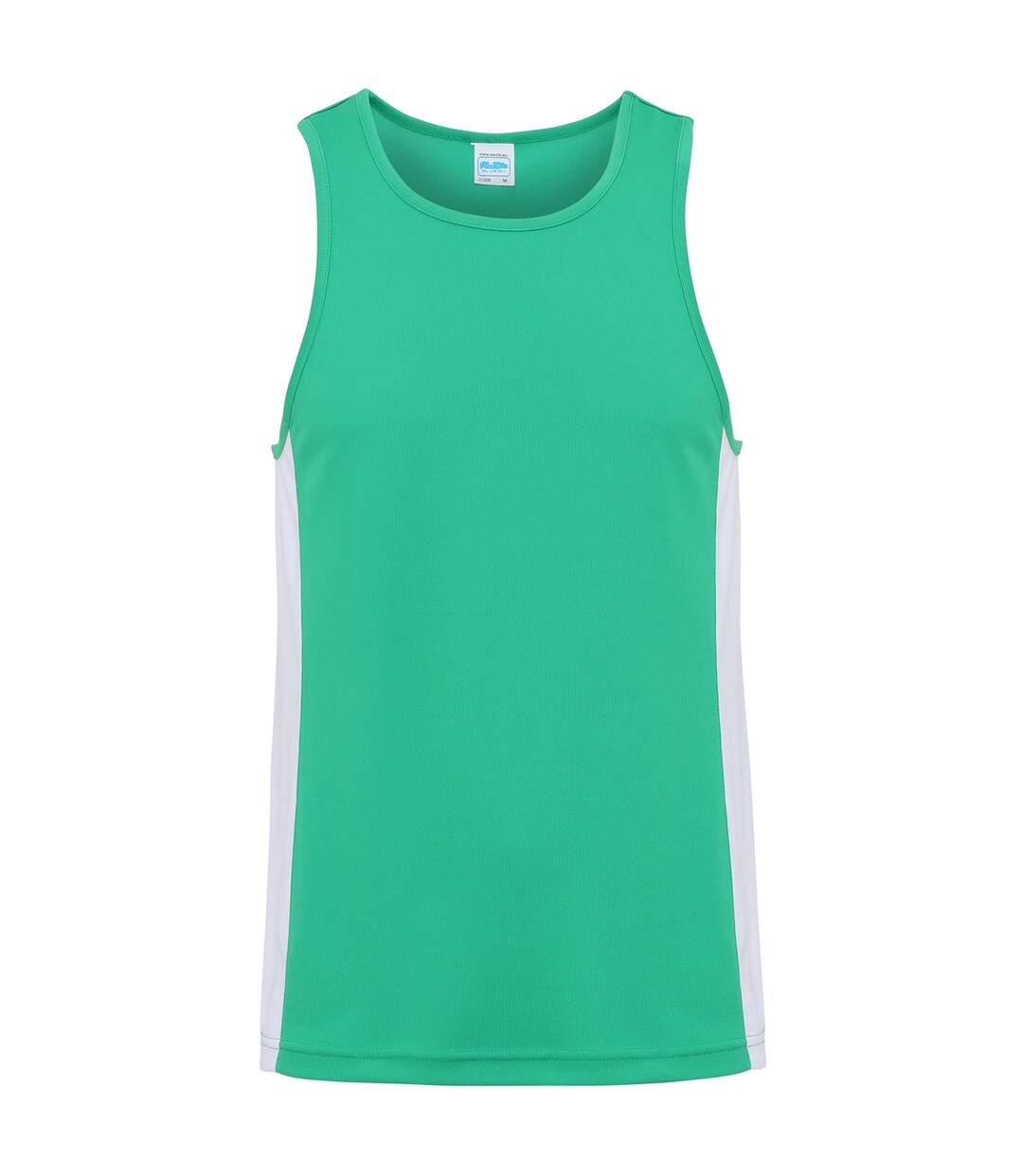 AWDis Just Cool Mens Contrast Panel Sports Vest Top (Kelly Green/Arctic White) - UTRW3476