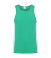 AWDis Just Cool Mens Contrast Panel Sports Vest Top (Kelly Green/Arctic White) - UTRW3476