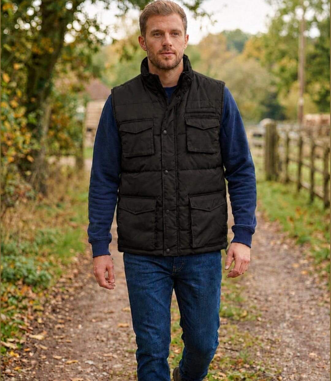 LEDERTYS TRUCKER P500  — Gilet sans manches noir : isolation matelassée et pan protège-reins-5