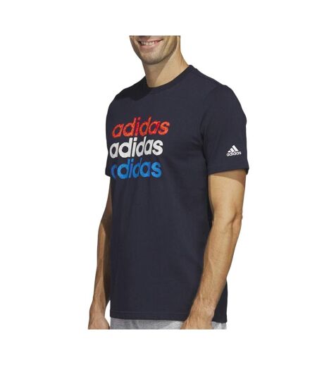 T-shirt marine homme adidas mult - l