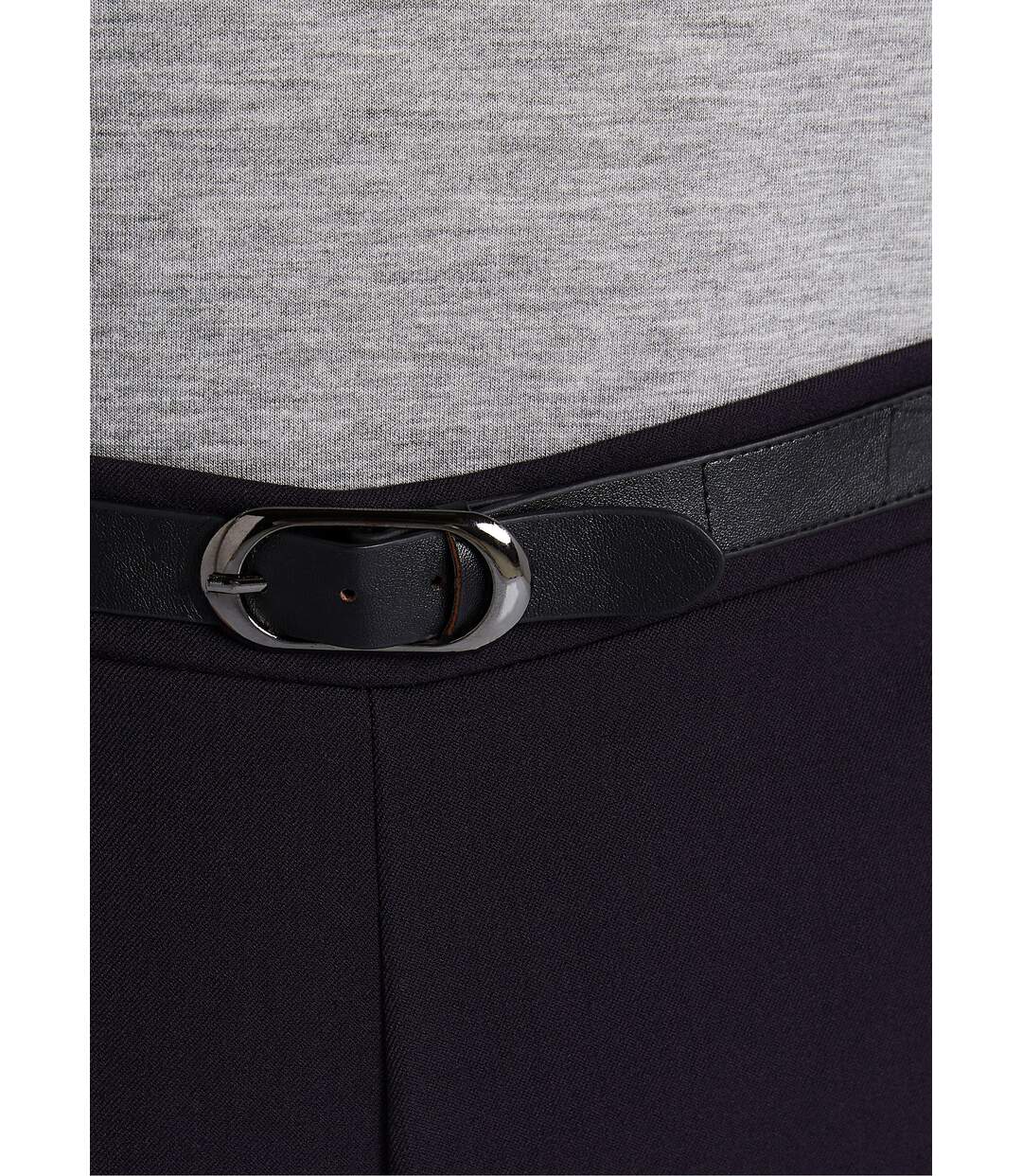 Pantalon infroissable taille semi élastiquée-5