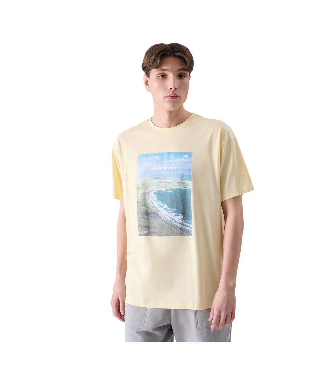 T-shirt Style Imprimé Homme Beige 4F-1