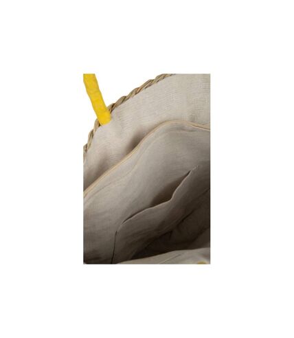 Sac de Plage Fleur 40cm Naturel & Jaune