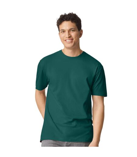 Mens Short Sleeve Soft-style T-shirt Fan Marine Green Gildan