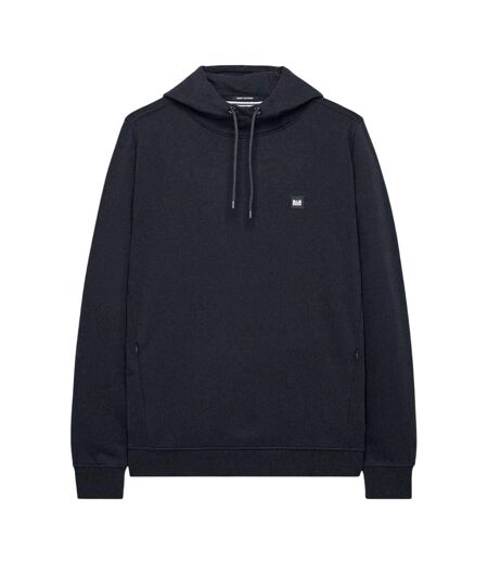 Mens Combed Cotton Hidden Pocket Drawstring Hoodie Navy Weekend Offender