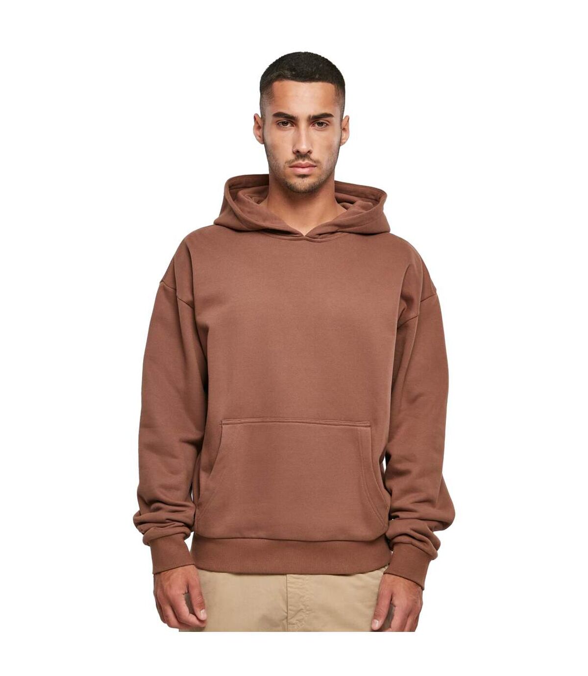 Build Your Brand Mens Ultra Heavyweight Hoodie (Bark)
