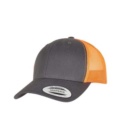 Casquette Trucker Retro Adulte Charbon Orange Néon Flexfit