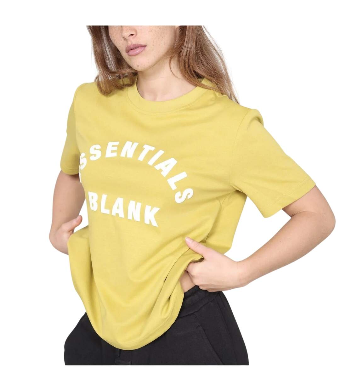 Unisex Adult Arch Cotton T-shirt Mustard Blank Essentials-3