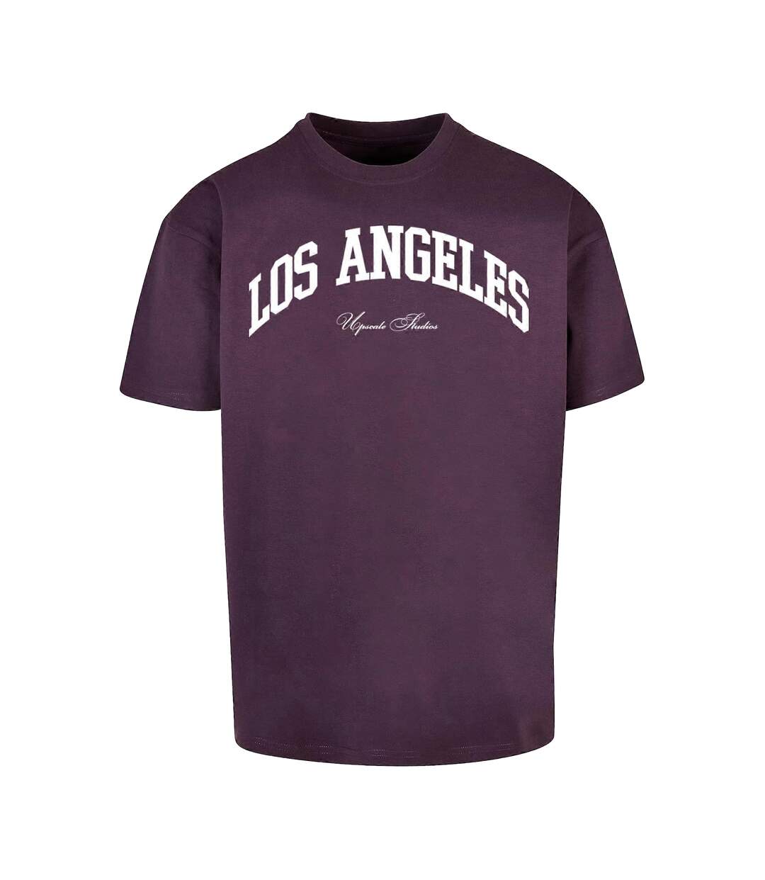 Mens Los Angeles College Oversized T-shirt Nuit Pourpre Mister Tee-1