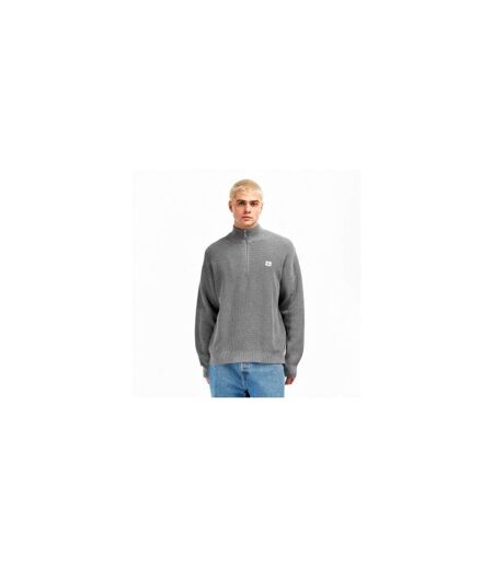 Mens Waffle Knit Quarter Zip Jumper Grey Heather Calvin Klein