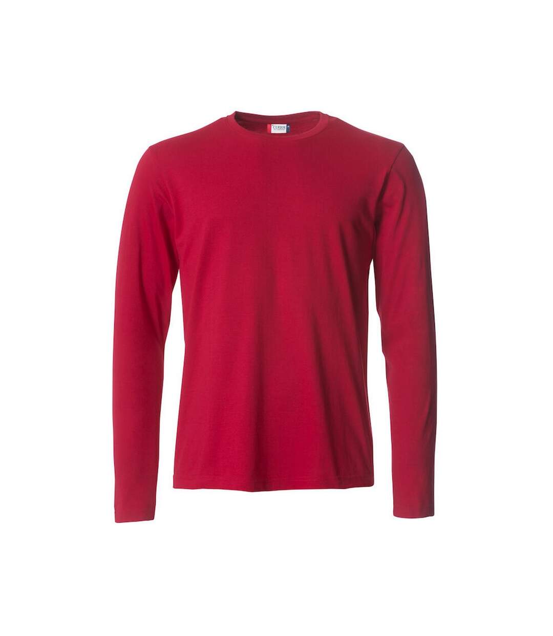 Mens Melange Long-sleeved T-shirt Red Clique-1