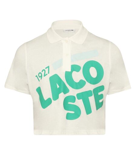 Polo Motif/style Lettrage Femme Blanc Lacoste
