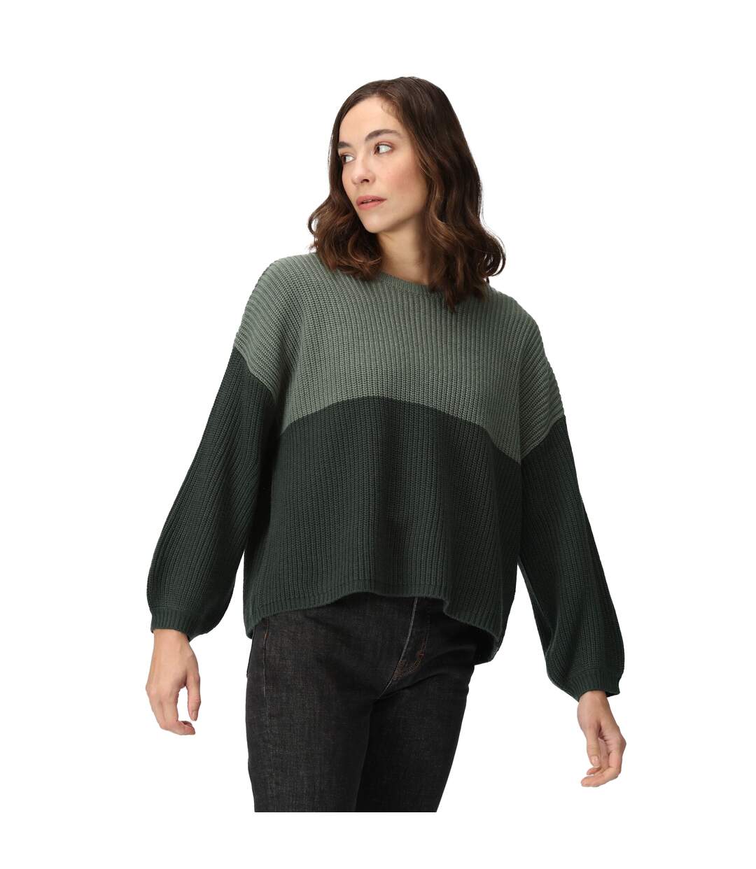 Pull kamaria femme vert forêt foncé / vert foncé Regatta-3