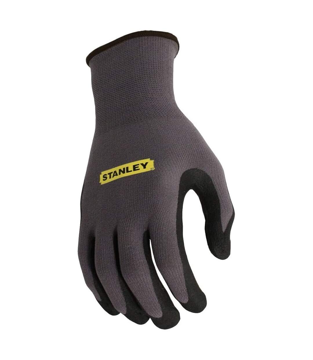 Unisex adult gripper razor thread safety gloves m grey/black/yellow Stanley-3