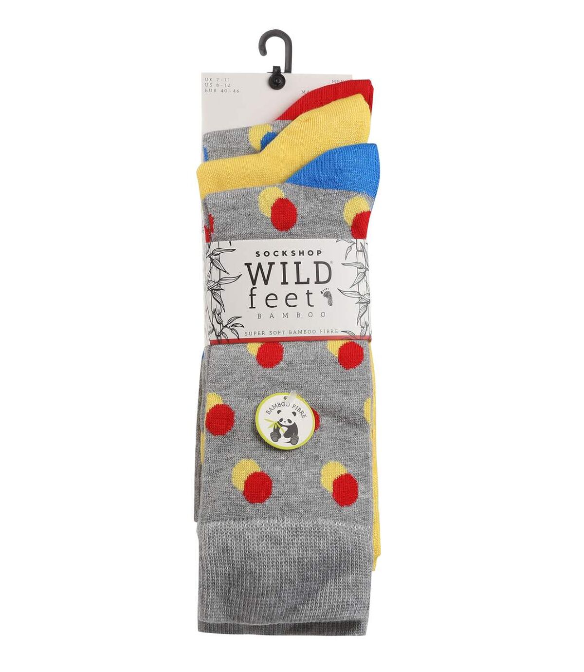 Wild Feet - 3 Pk Mens Polka Dot Bamboo Dress Socks