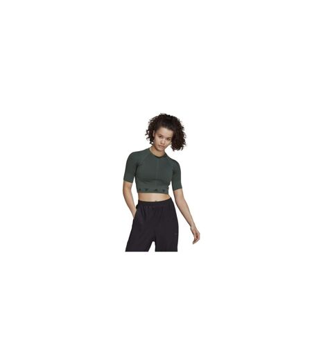 Haut Court Aeroknit Femme Vert Noir Adidas