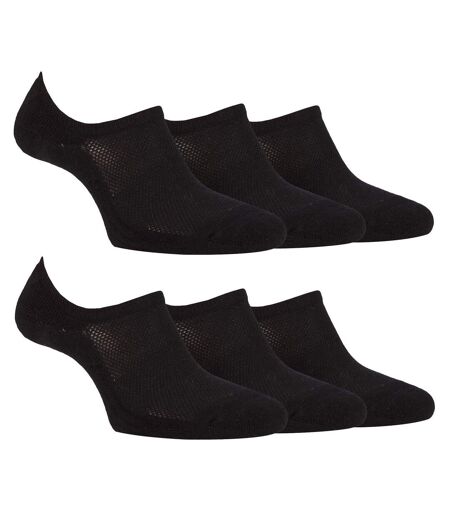 Ladies 6 Pack Bamboo No Show Socks | Invisible Socks with Heel Grip