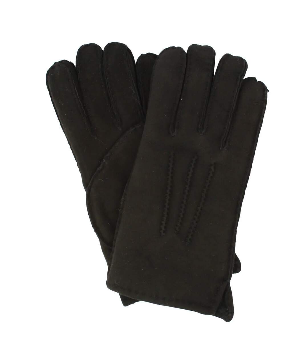 Womens/ladies stitch detail sheepskin gloves black Eastern Counties Leather-1