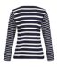 Regatta Womens/Ladies Farida Striped Long-Sleeved T-Shirt (Navy/Light Vanilla) - UTRG8449