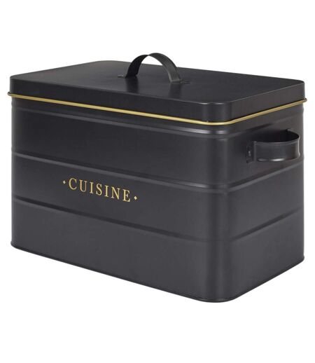 Boîte à Cuisine en Métal Lounge 33cm Noir