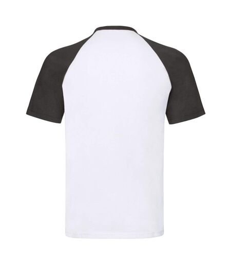 T-shirt Adulte Blanc Noir Fruit Of The Loom