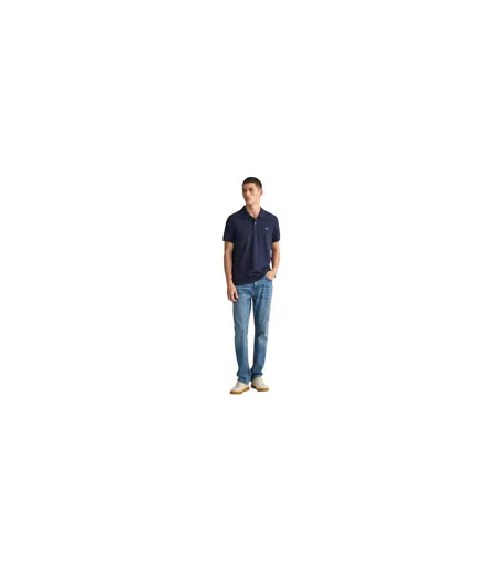 Mens Pique Polo Shirt Navy Gant