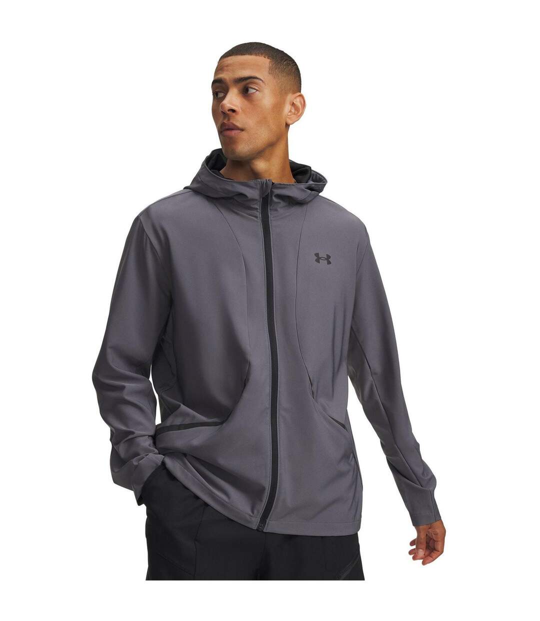 Mens Unstoppable Performance Training Hooded Jacket Charcoal Grey Under Armour-1