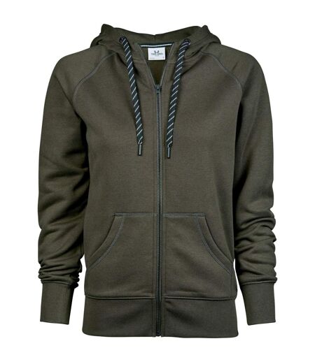 Sweatshirt À Capuche Et Fermeture Zippée Femme Vert Foncé Tee Jays