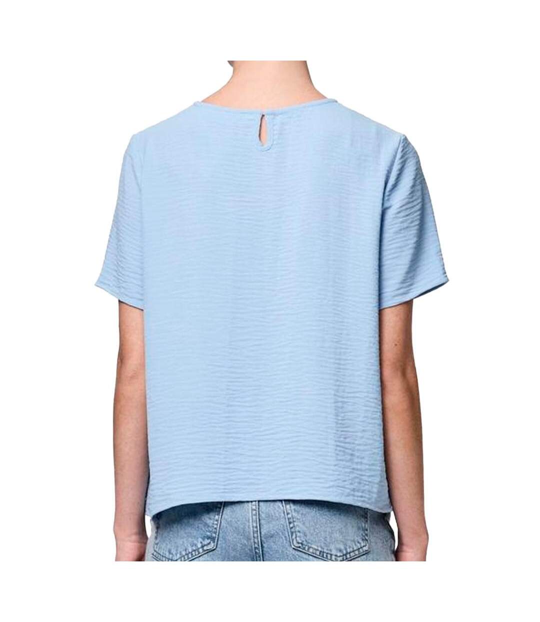T-Shirt bleu femme pieces pcanna-2