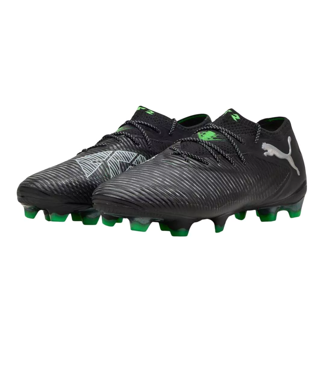 Chaussures De Foot Pour Terrain Ferme Future Ultimate Adulte Noir Vert Puma-1