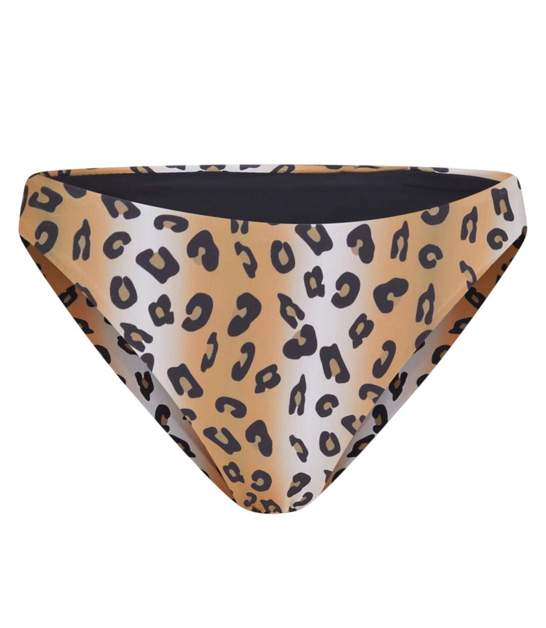 Womens/ladies Leopard Print Reversible Bikini Bottoms Black Brown Brave Soul-2