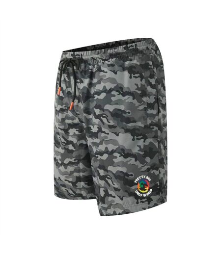 Short De Bain Motif/style Camouflage Homme Gris Pretty Boy Ugly World