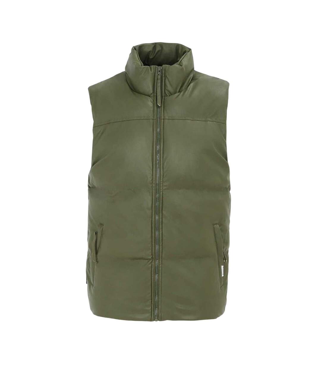 Mens Pu Padded Gilet Army Green Firetrap-1
